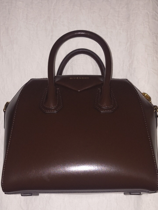 Givenchy Handbags - Givenchy Dark Brown Mini Leather Top-Handle Bag